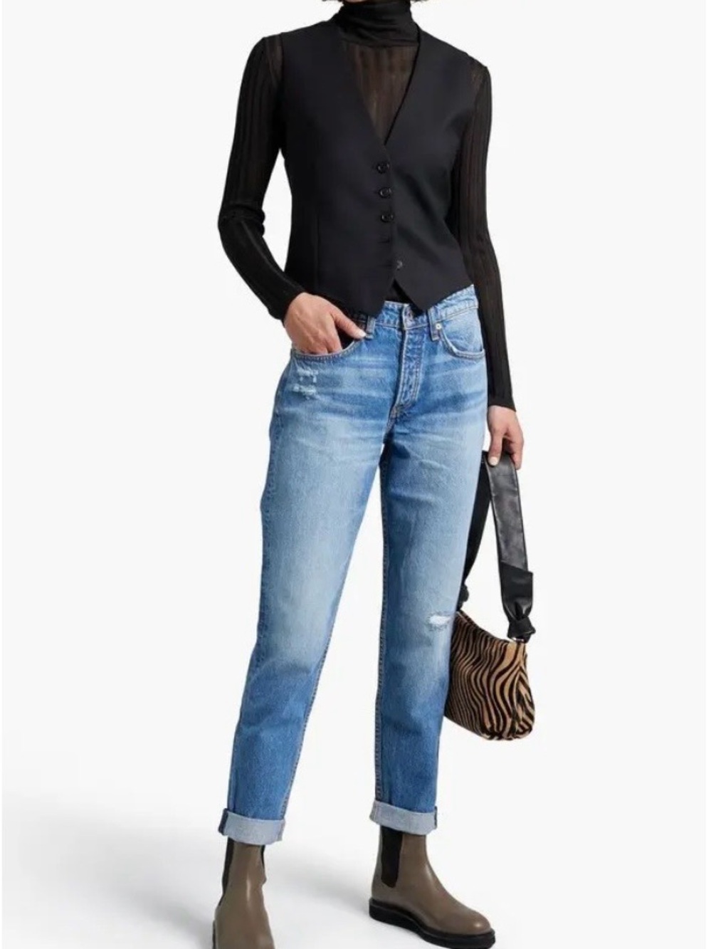 rag & bone Light Blue Boyfriend mid rise Jeans size 24